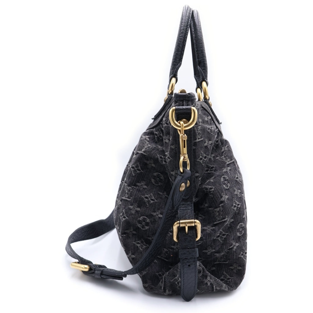 LOUIS VUITTON(ルイヴィトン) モノグラムデニム ネオカビィMM 2WAYバッグ ハンドバッグ ショルダーバッグ ブラック レザー×デニム M95351 ゴールド金具 レディース