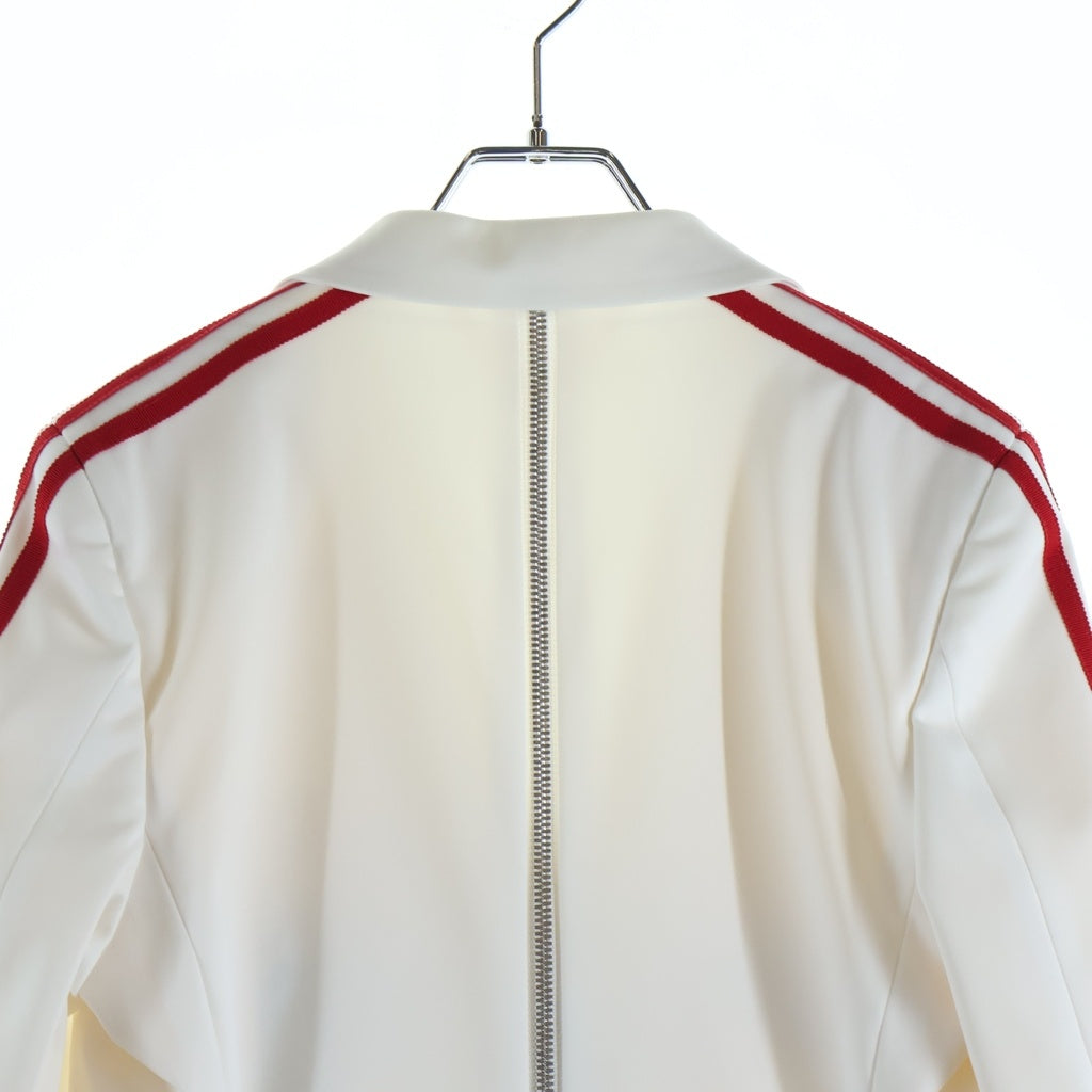 GUCCI(グッチ) ×adidas アディダス ロゴ刺繍 サイドライン ジャージー ダブルブレスト テーラードジャケット ホワイトレッド 712117