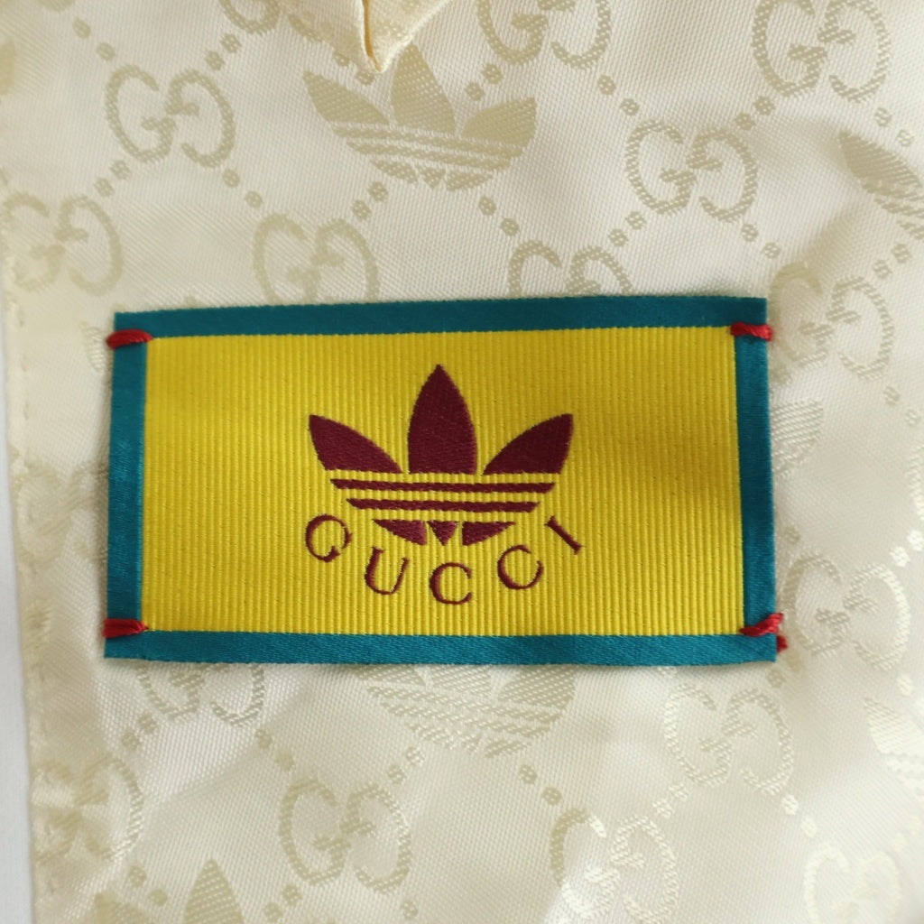GUCCI(グッチ) ×adidas アディダス ロゴ刺繍 サイドライン ジャージー ダブルブレスト テーラードジャケット ホワイトレッド 712117