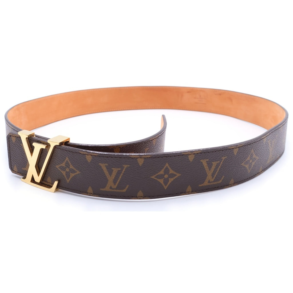LOUIS VUITTON(ルイヴィトン) Vイニシャル モノグラム サンチュール レザーベルト ブラウン M9608 ゴールド金具 レディース
