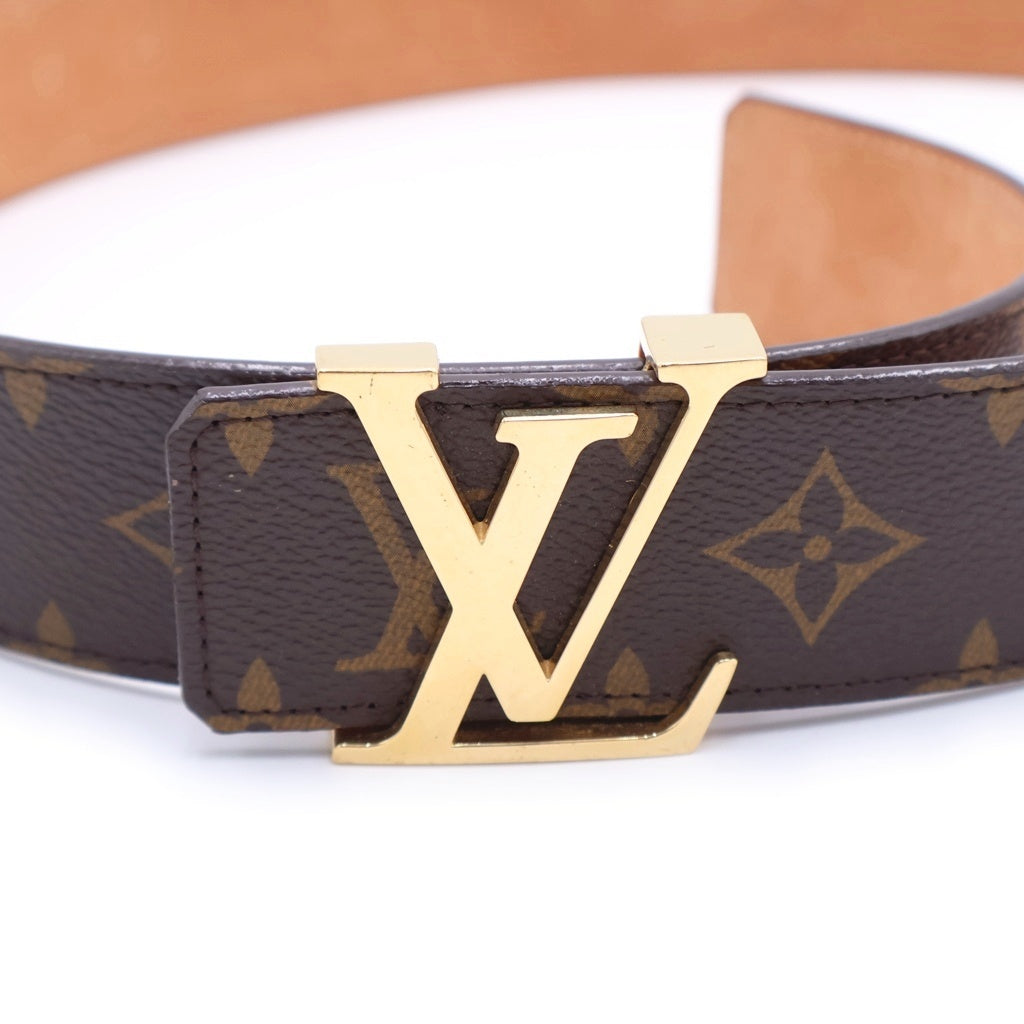 LOUIS VUITTON(ルイヴィトン) Vイニシャル モノグラム サンチュール レザーベルト ブラウン M9608 ゴールド金具 レディース