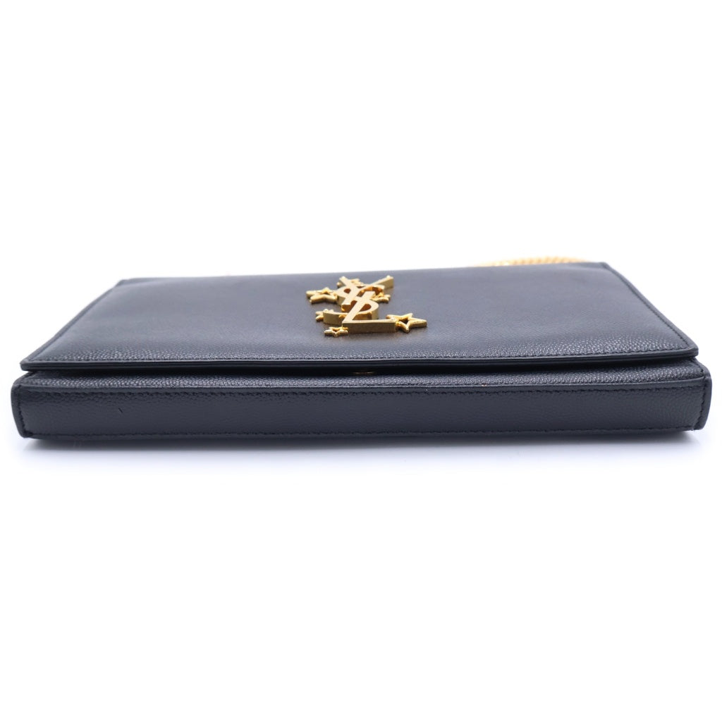 SAINT LAURENT PARIS(サンローランパリ) スターロゴチェーンショルダーウォレット ショルダーバッグ ブラック レザー 447933 ゴールド金具 レディース