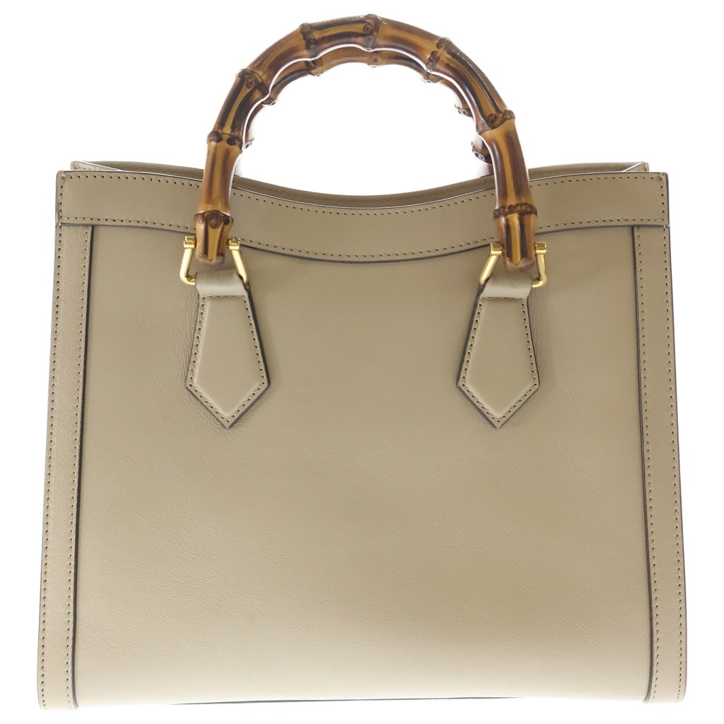 GUCCI(グッチ) ダイアナ バンブー GGマーモント レザー 2WAY ハンド ショルダーバッグ ゴールド金具 ベージュ レディース