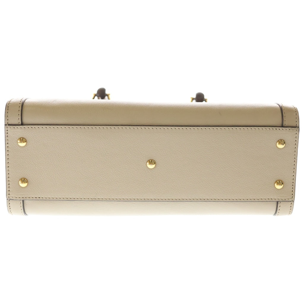 GUCCI(グッチ) ダイアナ バンブー GGマーモント レザー 2WAY ハンド ショルダーバッグ ゴールド金具 ベージュ レディース