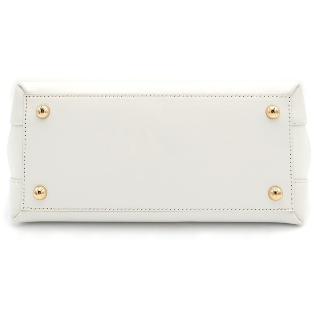 DOLCE & GABBANA(ドルチェアンドガッバーナ) ルシア ハンドバッグ ショルダーバッグ 2WAYバッグ ホワイト レザー ゴールド金具 レディース