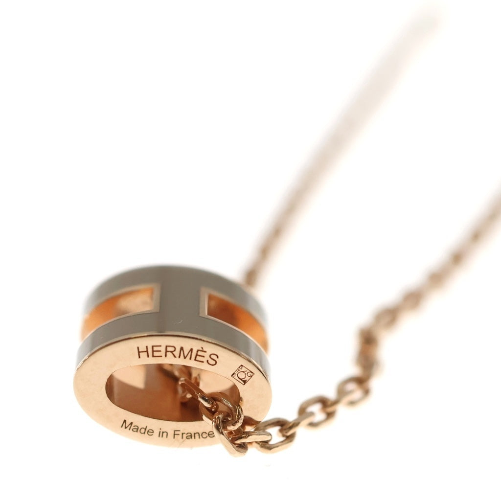 HERMES(エルメス) ポップH ネックレス ペンダント チェーン ベージュ×ピンクゴールド GP レディース