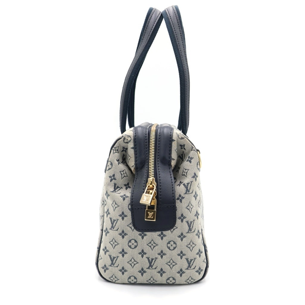 LOUIS VUITTON(ルイヴィトン) モノグラム ミニ ジョセフィーヌ ボストンバッグ ハンドバッグ ネイビー×アイボリー レザー×キャンバス M93210 ゴールド金具 レディース