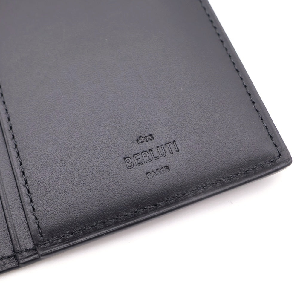 Berluti(ベルルッティ) カリグラフィー スクリットレザー ロングウォレット 二つ折り 長財布 ブラック レディース