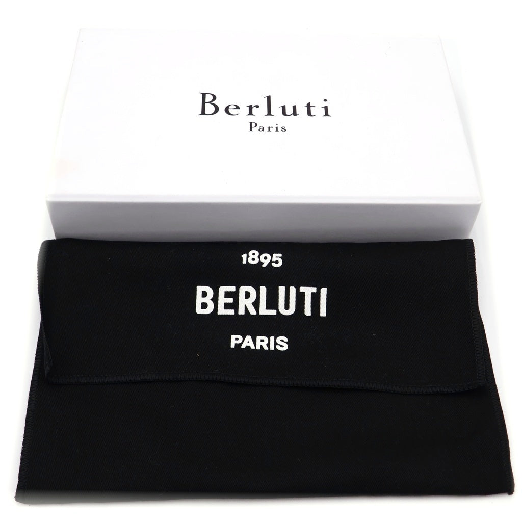 Berluti(ベルルッティ) カリグラフィー スクリットレザー ロングウォレット 二つ折り 長財布 ブラック レディース