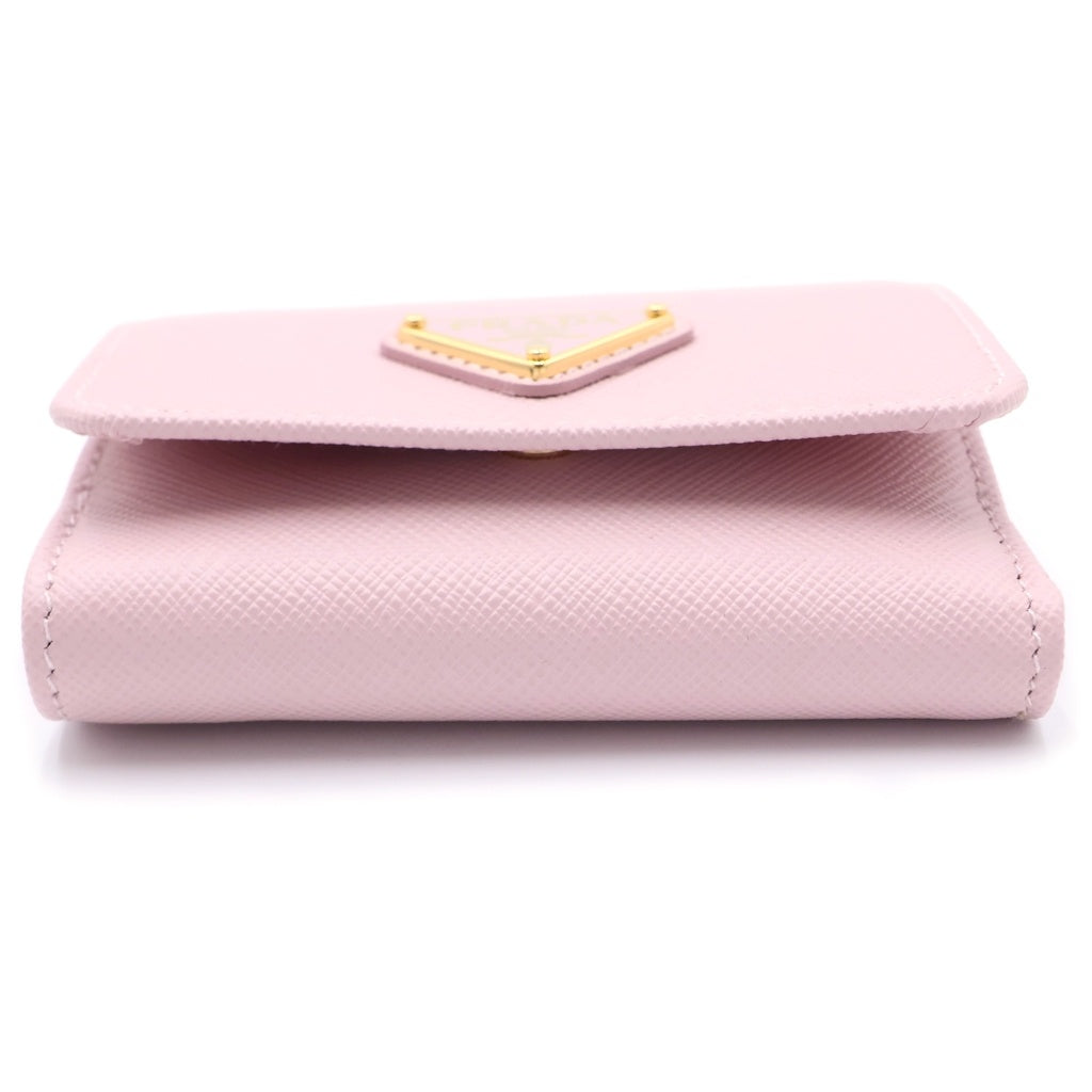 PRADA(プラダ) リップ柄 三つ折り財布 アラバスターピンク サフィアーノ 1MH043 レディース