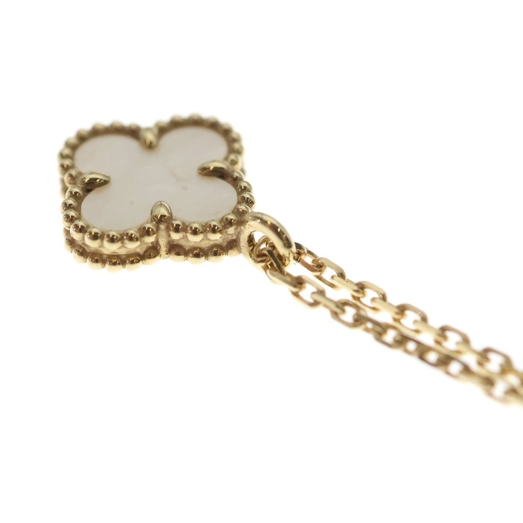 Van Cleef & Arpels(ヴァンクリーフアンドアーペル) スウィートアルハンブラ マザーオブパール ネックレス ペンダント チェーン ゴールド×ホワイト Au750YG 2.9g VCARF69100 レディース