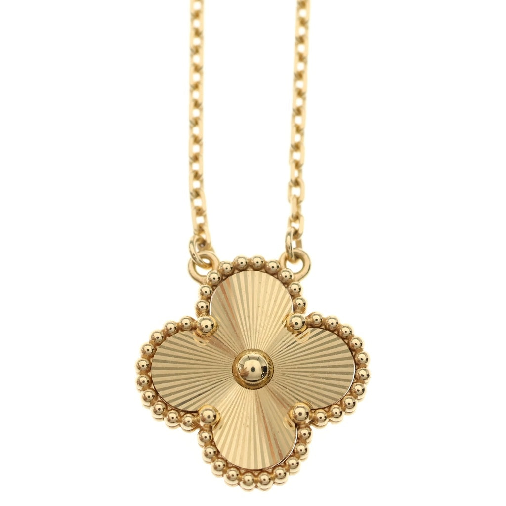 Van Cleef & Arpels(ヴァンクリーフアンドアーペル) ヴィンテージアルハンブラ ギョーシェ ネックレス ペンダント チェーン ゴールド Au750YG VCARP4KL00 レディース
