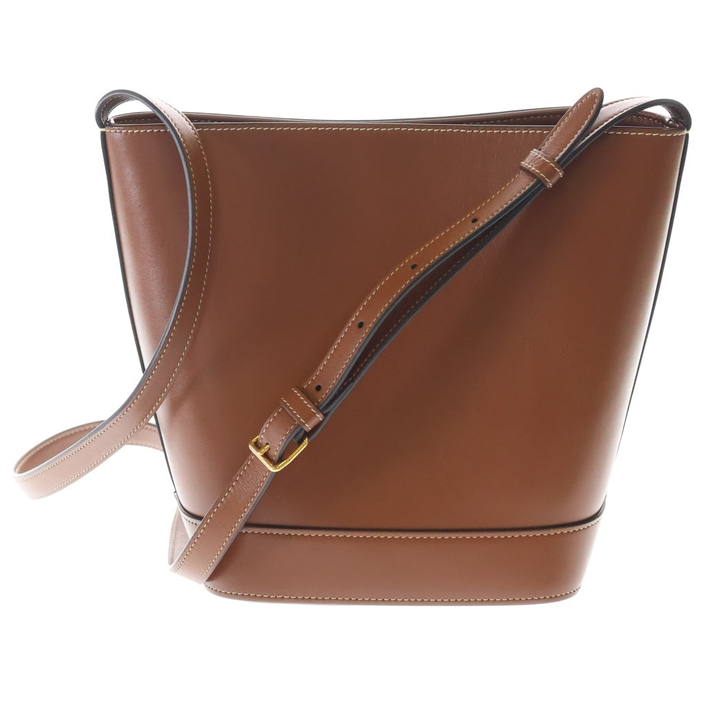 CELINE(セリーヌ) キュイル トリオンフ スモール ショルダーバッグ ブラウン バケット タン レザー ゴールド金具 レディース