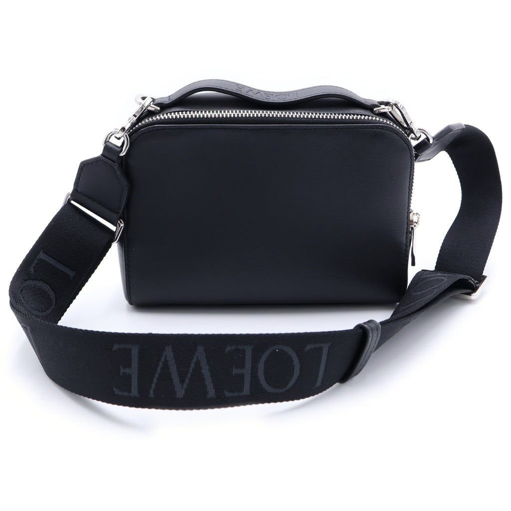 LOEWE(ロエベ) アナグラム ロゴ レザー 2WAY カメラ ハンド ショルダー バッグ シルバー金具 ブラック レディース