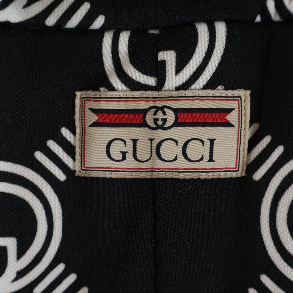 GUCCI(グッチ) インターロッキングG 総柄プリント ロング フレア スカート ブラック レディース 681273