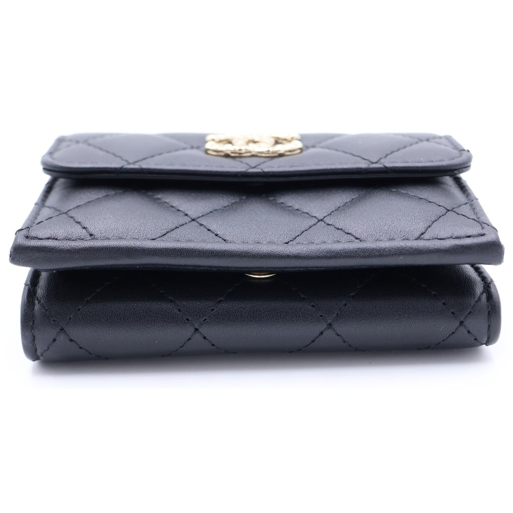 CHANEL(シャネル) ココマーク ラインストーン 三つ折り財布 コンパクト