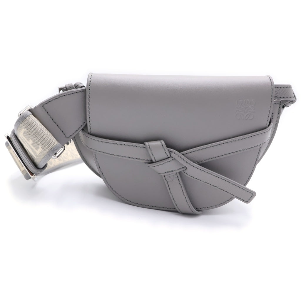 LOEWE(ロエベ) ゲートデュアルバッグ グレー ショルダーバッグ グレー レザー A650N46X13 シルバー金具 レディース