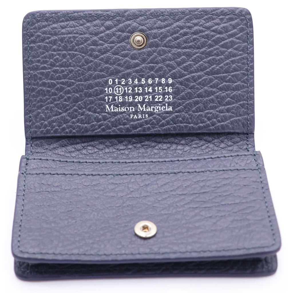 Maison Margiela(メゾンマルジェラ) ステッチ カードケース コインケース 名刺入れ ネイビー レザー