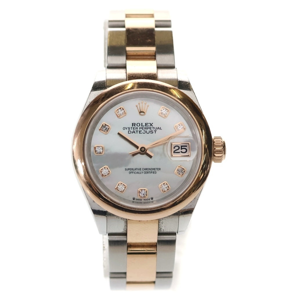 ROLEX(ロレックス) デイトジャスト ホワイトシェル文字盤 新PD オイスターブレス ステンレス×ピンクゴールド 自動巻き SS×PG/AT 最新ギャラ 日ロレ 279161NG