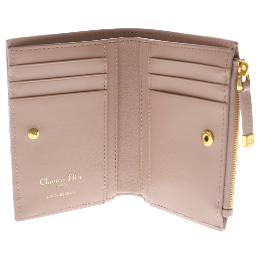 Christian Dior(クリスチャンディオール) ハート カナージュ ラムスキン レザー ラインストーン コンパクトウォレット 二つ折り財布 S4206UJNH_M42P ピンク レディース