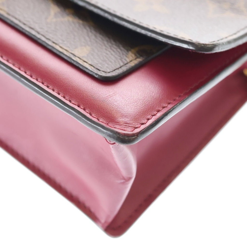 LOUIS VUITTON(ルイヴィトン) モノグラム ポルトフォイユフロールチェーン PVCレザー ショルダーバッグ ブラウン/フーシャ M69578 レディース
