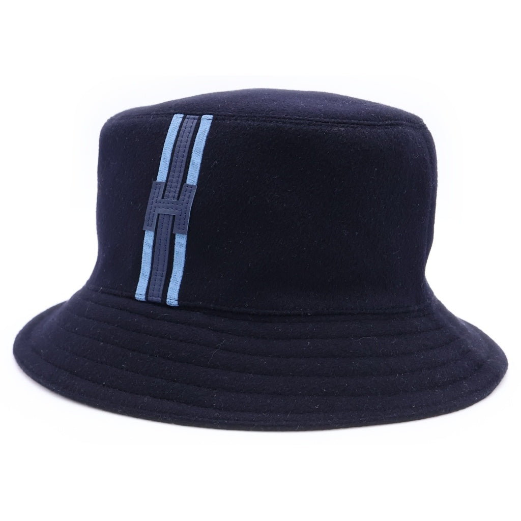 HERMES(エルメス) フレッド Hストライプ バケットハット ネイビー #57