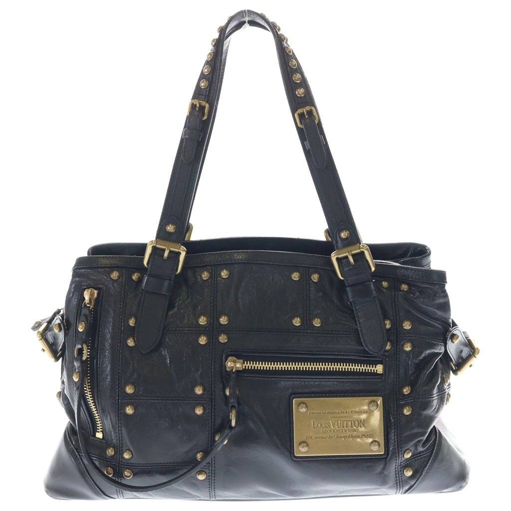 LOUIS VUITTON(ルイヴィトン) クルーズライン リヴェットバッグ ハンドバッグ ブラック レザー M95346 ゴールド金具 レディース