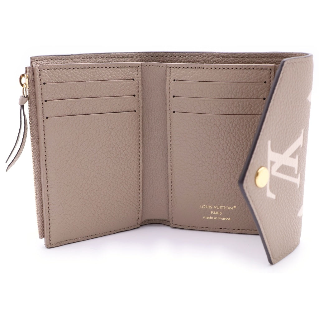 LOUIS VUITTON(ルイヴィトン) モノグラム アンプラント ポルトフォイユ ヴィクトリーヌ 三つ折り財布 M81861 バイカラー トゥルトレールクレーム ベージュ系 レディース