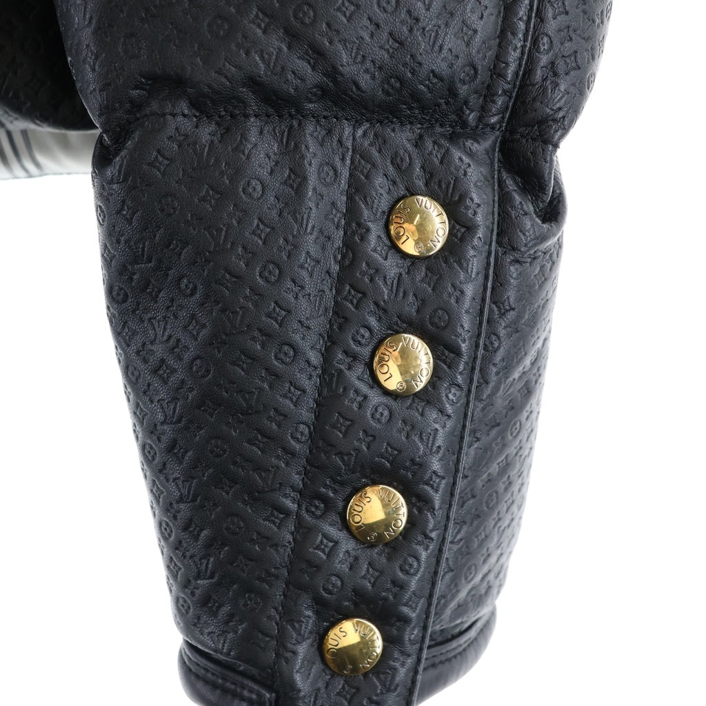 LOUIS VUITTON(ルイヴィトン) 23AW モノグラム エンボス ラムレザー ダウンジャケット ブラック レディース RW232WB DWH FPLJ82