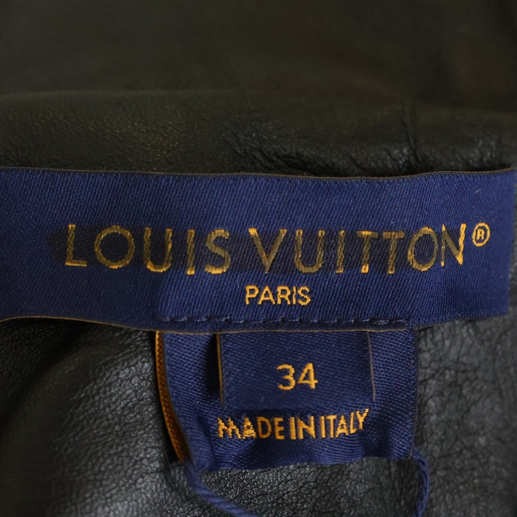 LOUIS VUITTON(ルイヴィトン) 23AW モノグラム エンボス ラムレザー ダウンジャケット ブラック レディース RW232WB DWH FPLJ82