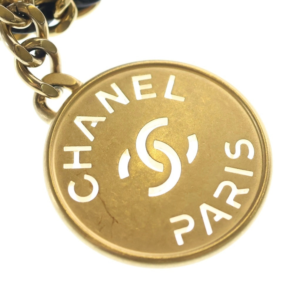 CHANEL(シャネル) シャネル22 ミニ カーフスキン ゴールド金具 チェーン ショルダーバッグ ブラック プレート レディース