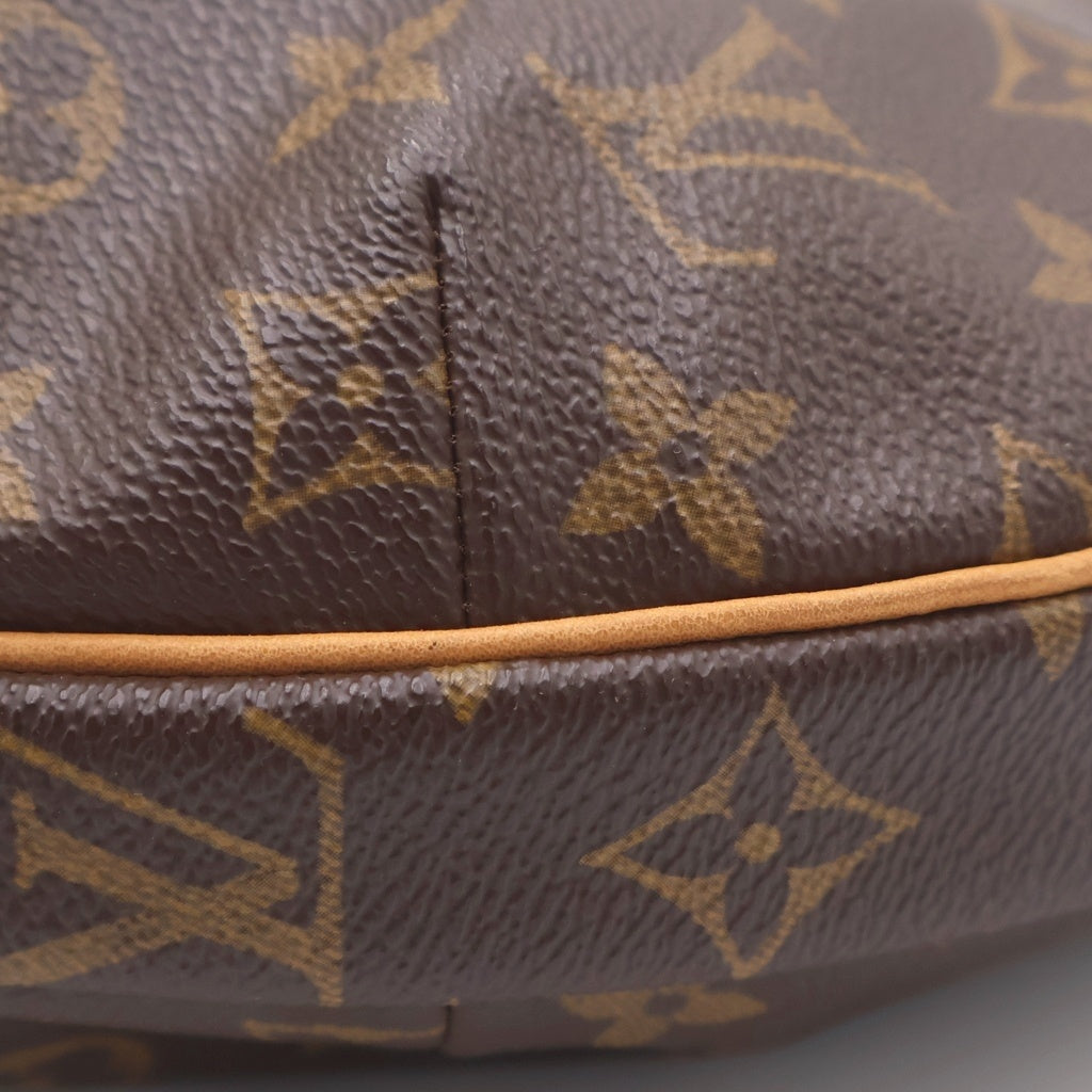 LOUIS VUITTON(ルイヴィトン) モノグラム クロワッサンMM ショルダーバッグ ブラウン レザー×PVC M51512 ゴールド金具 レディース