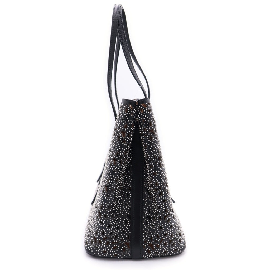 ALAIA(アライア) ミーナ スタッズ ハンドバッグ トートバッグ ブラック レザー レディース