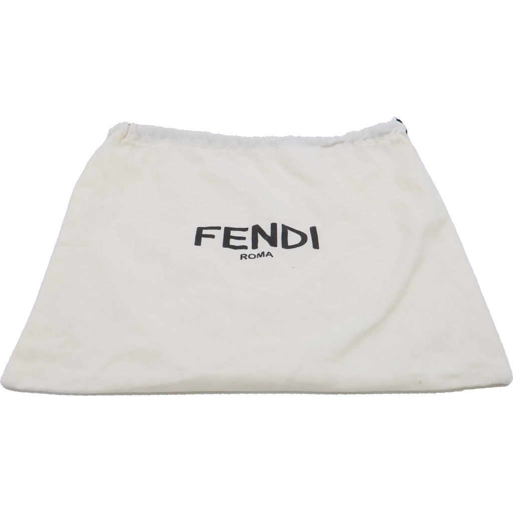 FENDI(フェンディ) ダイアゴナル ズッカ柄 PVC レザー カメラ ショルダーバッグ シルバー金具 ブラック 70M286 レディース