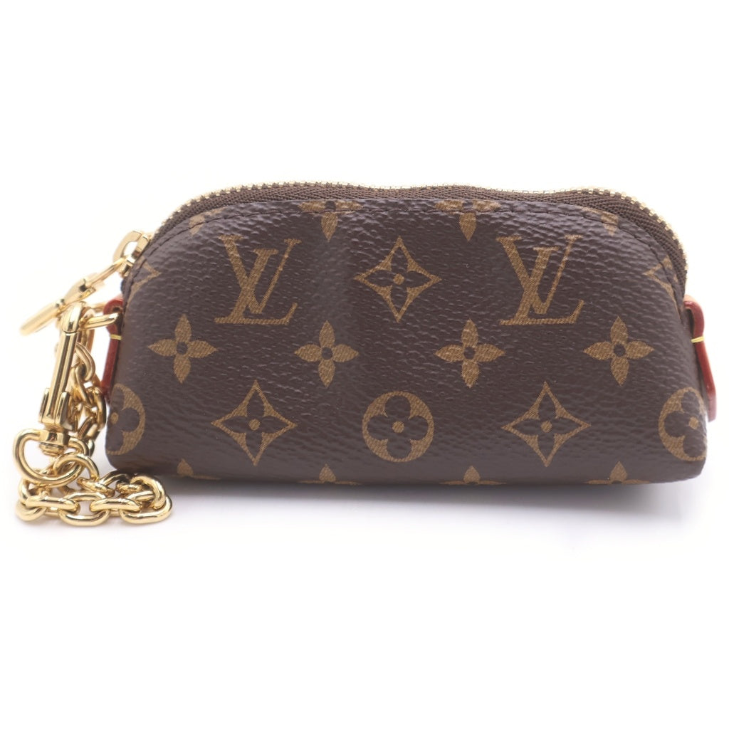 LOUIS VUITTON(ルイヴィトン) モノグラム コスメティック PVC レザー リップスティック ケース ポーチ バッグチャーム M25694 ICタイプ ブラウン レディース