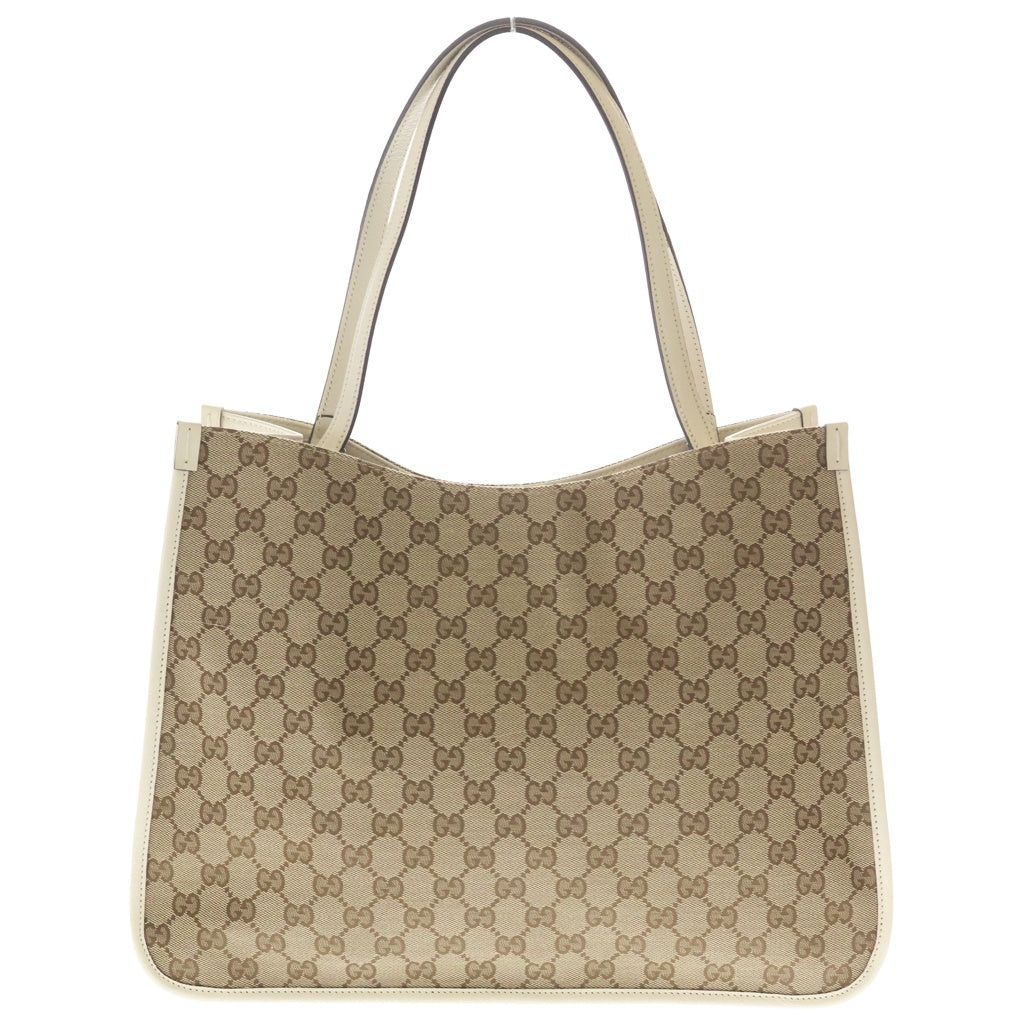 GUCCI(グッチ) GGスプリーム ホースビット キャンバス トートバッグ ホワイト/ベージュ 623694 レディース