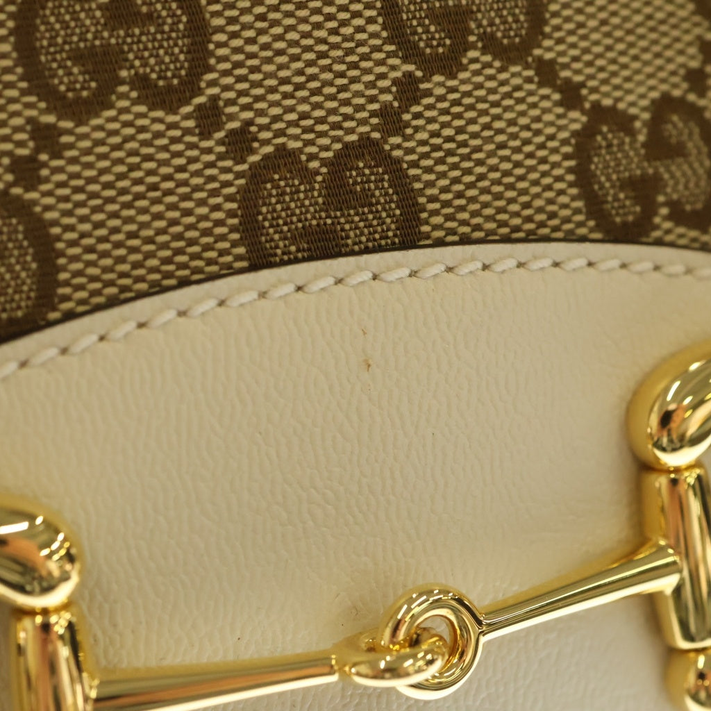 GUCCI(グッチ) GGスプリーム ホースビット キャンバス トートバッグ ホワイト/ベージュ 623694 レディース