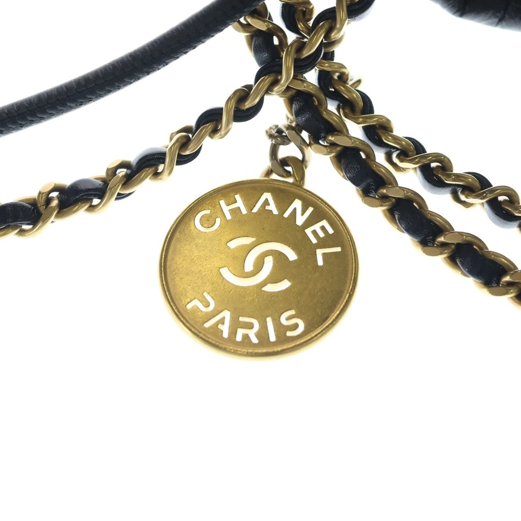 CHANEL(シャネル) シャネル22 ミニ ショルダーバッグ ブラック カーフスキン AS3980 ゴールド金具 レディース