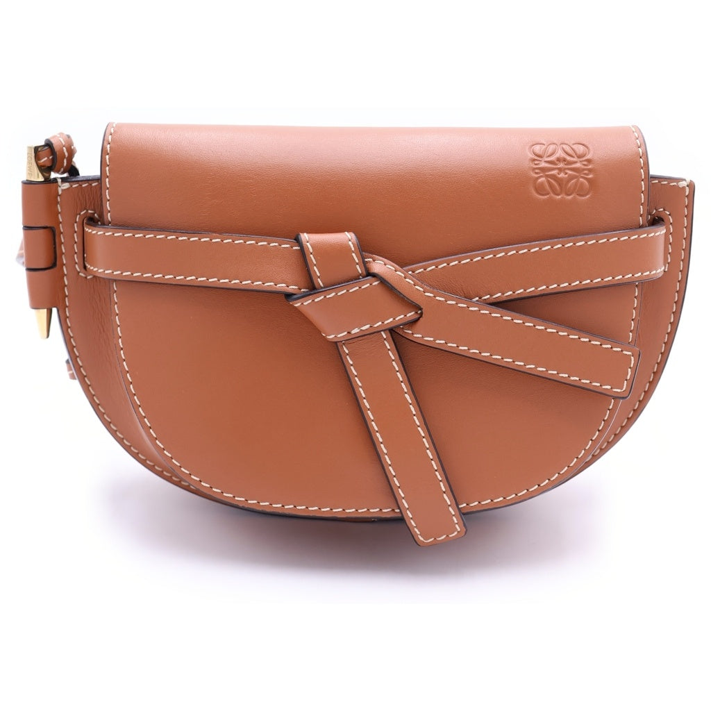 LOEWE(ロエベ) ゲートバッグ ミニ ショルダーバッグ ブラウン タン レザー 321.12.U62 ゴールド金具 レディース