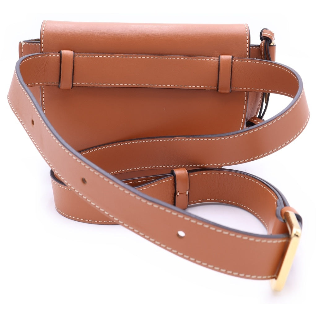 LOEWE(ロエベ) ゲートバッグ ミニ ショルダーバッグ ブラウン タン レザー 321.12.U62 ゴールド金具 レディース