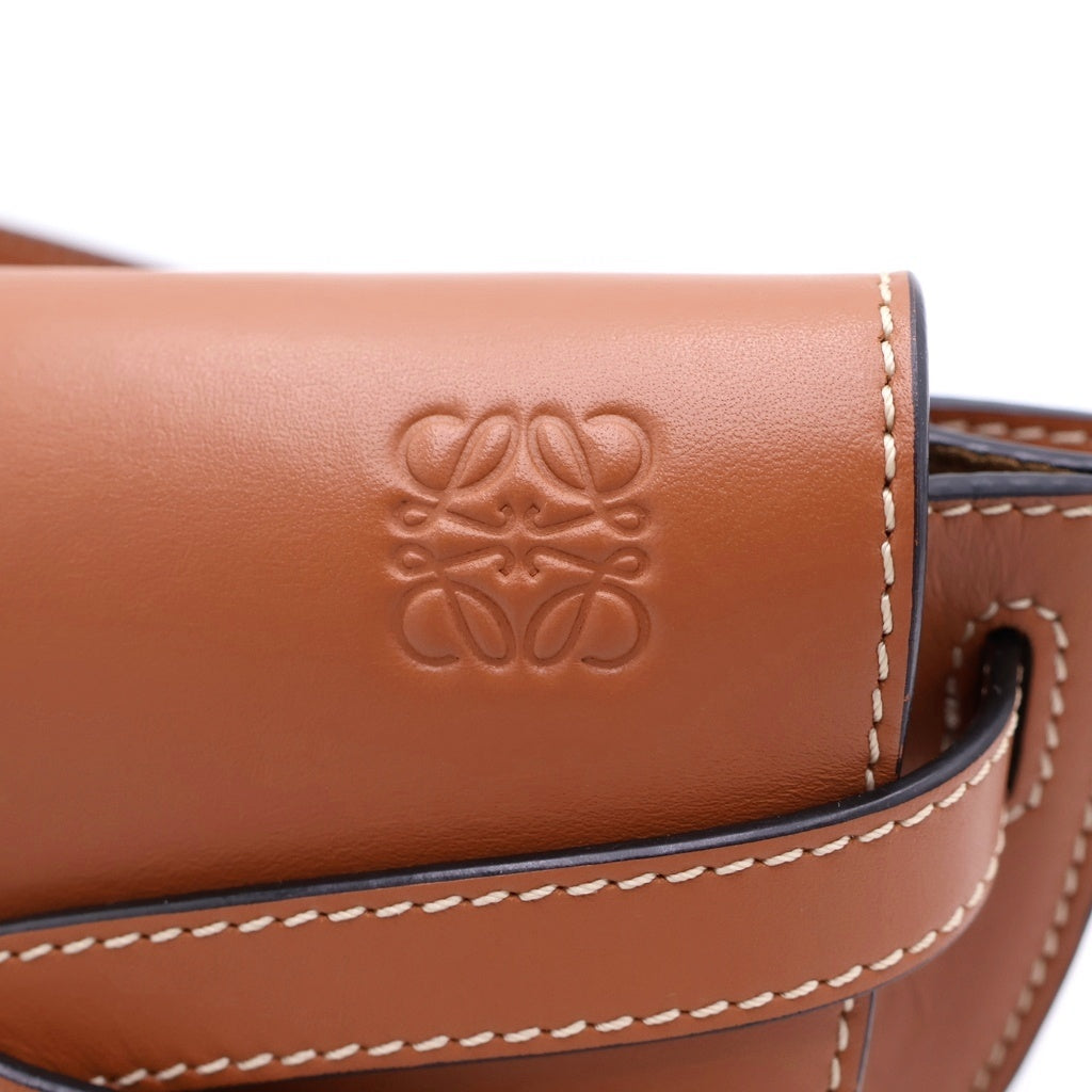 LOEWE(ロエベ) ゲートバッグ ミニ ショルダーバッグ ブラウン タン レザー 321.12.U62 ゴールド金具 レディース