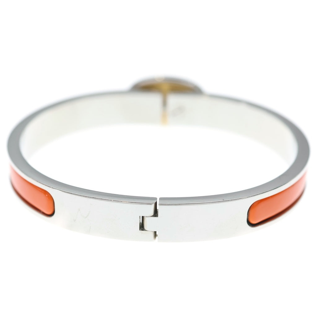 HERMES(エルメス) ミニクリック シェーヌダンクル エナメル バングル ブレスレット シルバー/ゴールド金具 オレンジ レディース