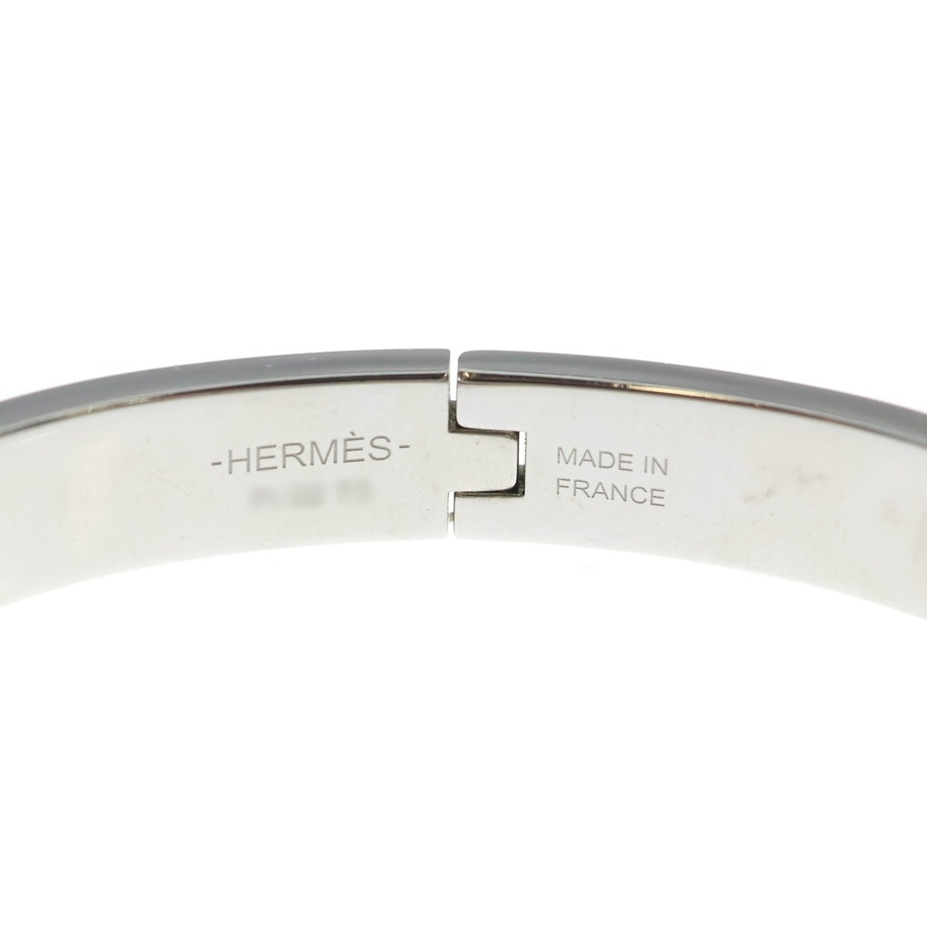 HERMES(エルメス) ミニクリック シェーヌダンクル エナメル バングル ブレスレット シルバー/ゴールド金具 オレンジ レディース