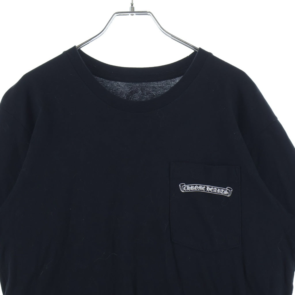 CHROME HEARTS(クロムハーツ) ロゴプリント コットン半袖Tシャツ ブラック #M