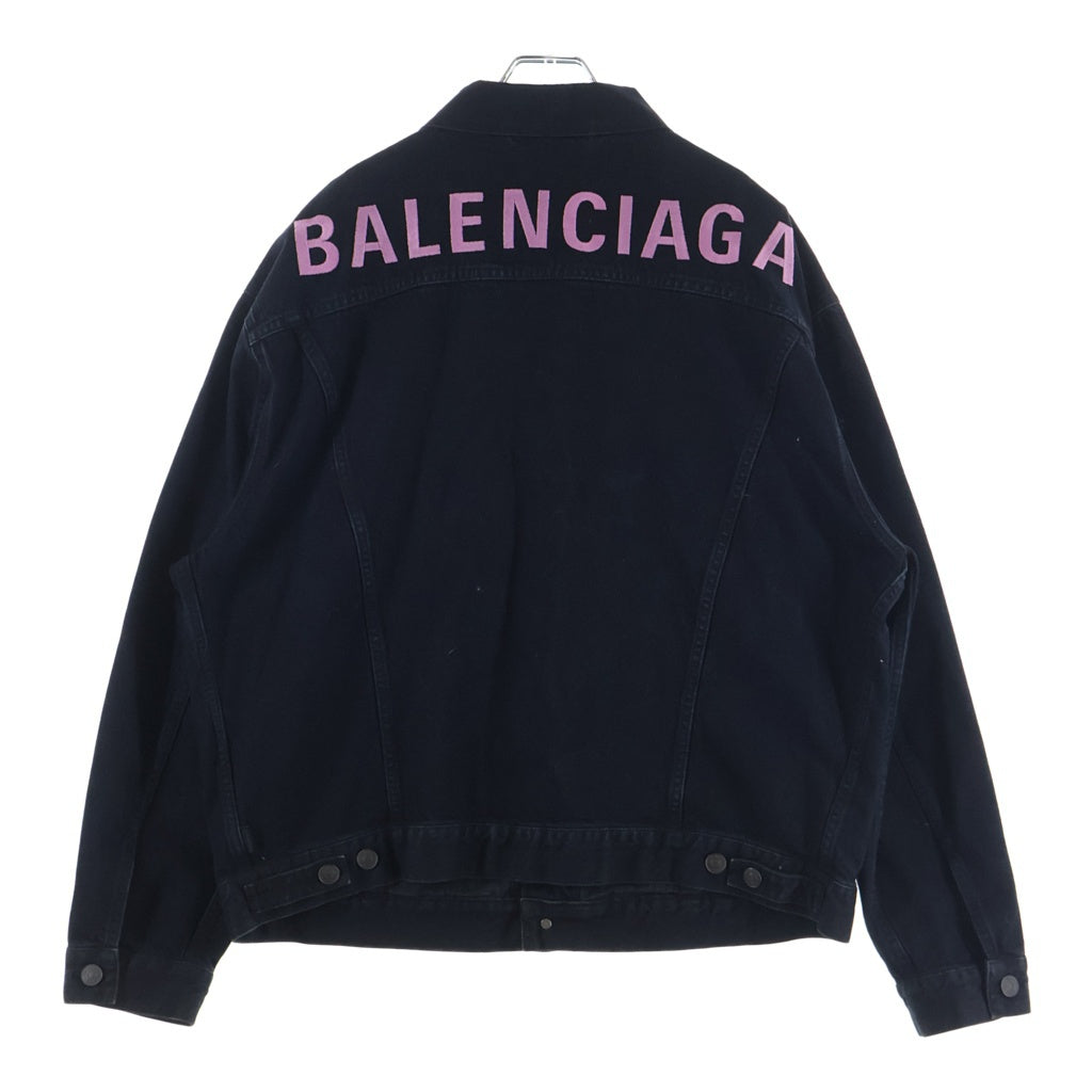 BALENCIAGA(バレンシアガ) バックロゴ デニムジャケット ブラック #40 557388 レディース