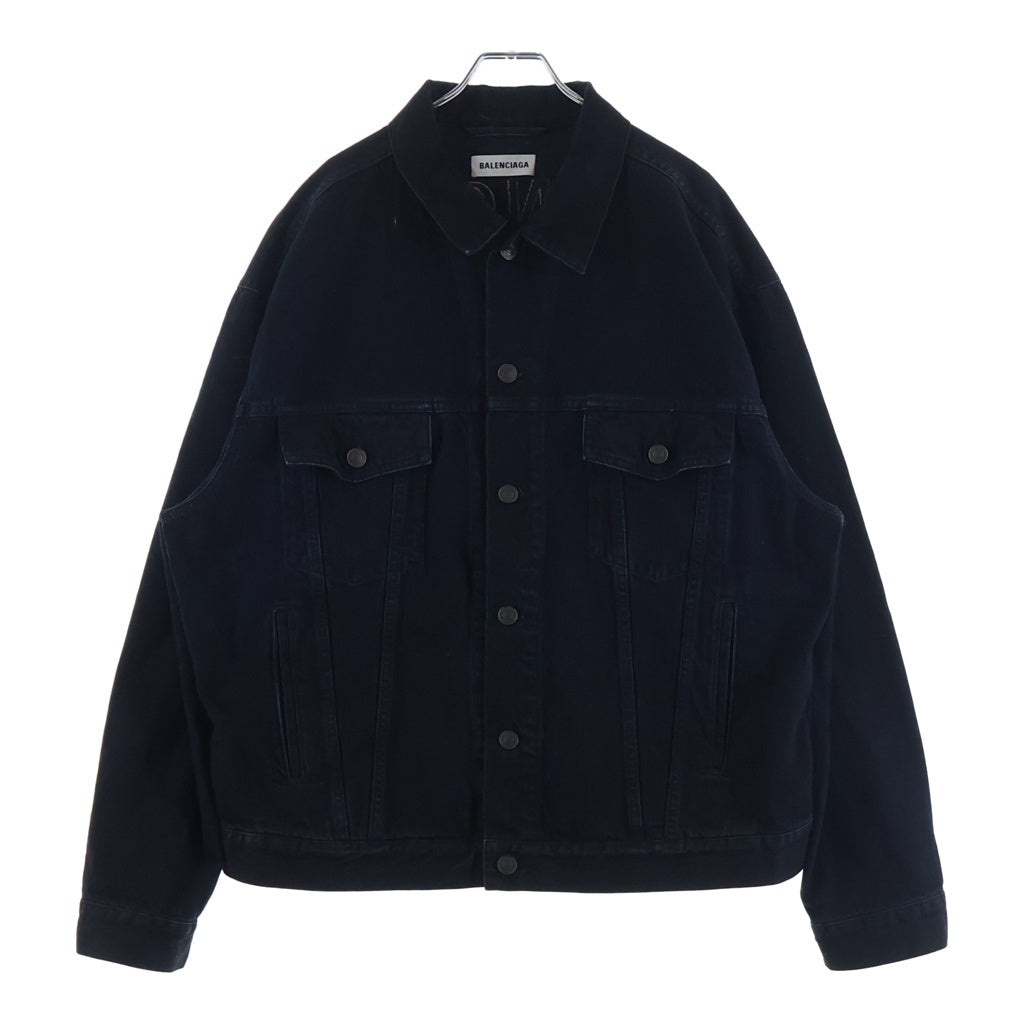 BALENCIAGA(バレンシアガ) バックロゴ デニムジャケット ブラック #40 557388 レディース