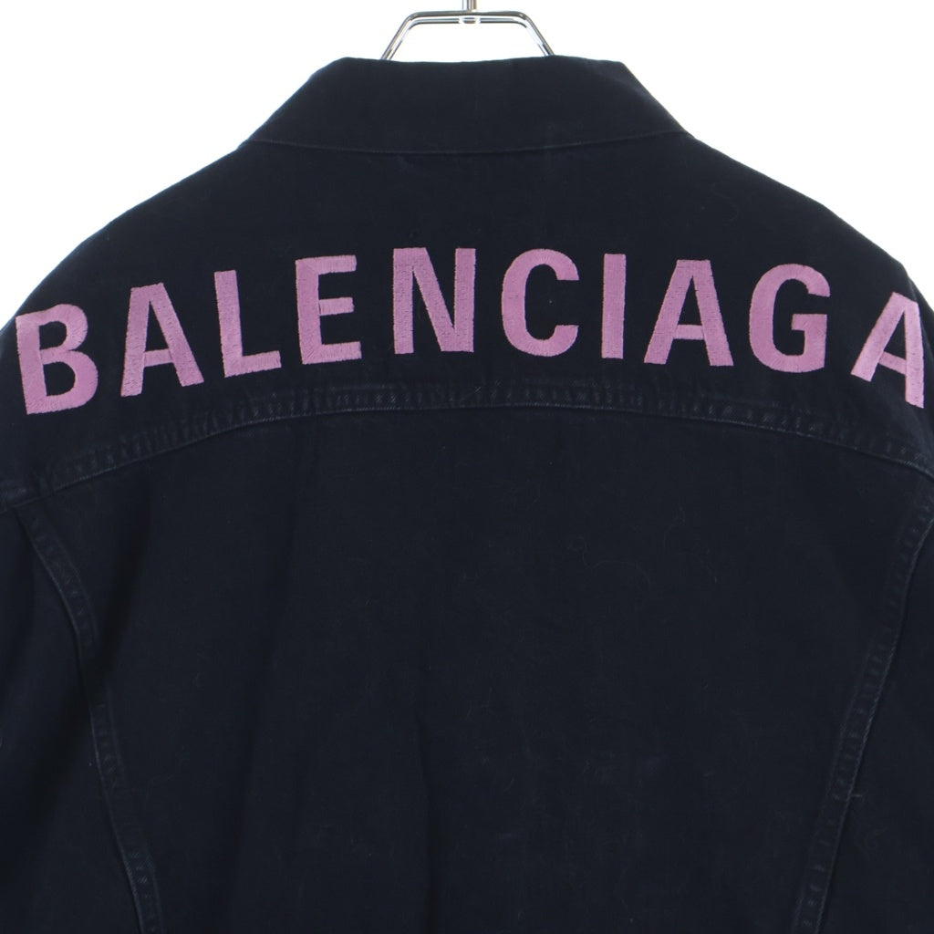 BALENCIAGA(バレンシアガ) バックロゴ デニムジャケット ブラック #40 557388 レディース