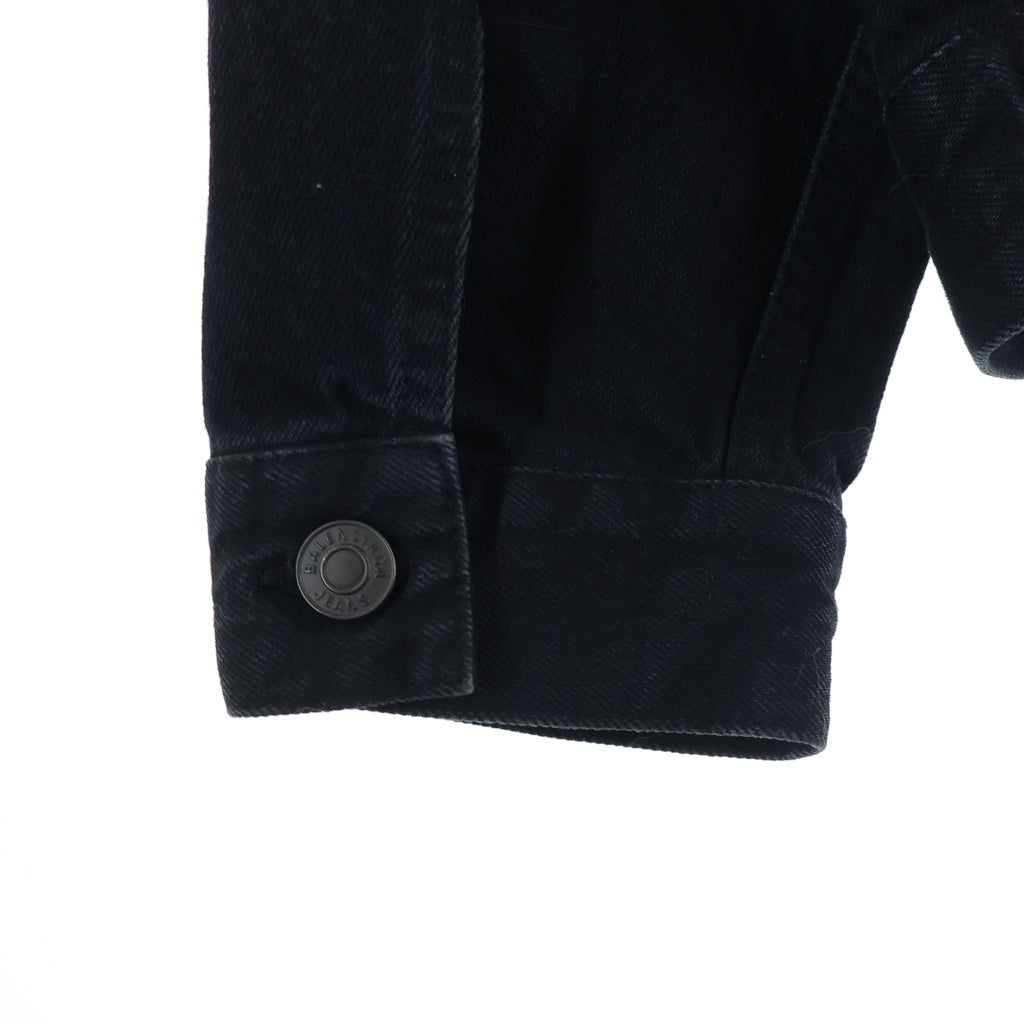 BALENCIAGA(バレンシアガ) バックロゴ デニムジャケット ブラック #40 557388 レディース