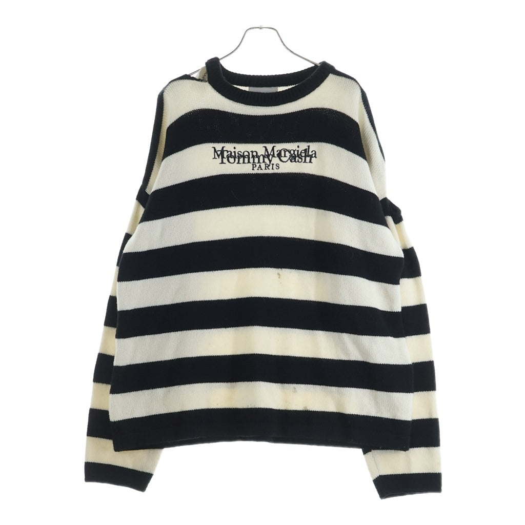 MM6 Maison Margiela(エムエムシックスメゾンマルジェラ) ストライプ長袖ニット ホワイト×ブラック #OS レディース