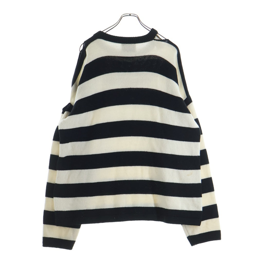 MM6 Maison Margiela(エムエムシックスメゾンマルジェラ) ストライプ長袖ニット ホワイト×ブラック #OS レディース